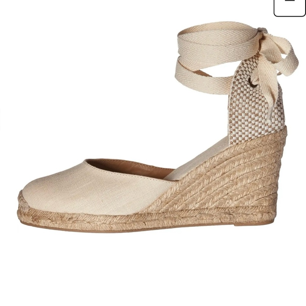 Women's Beige Espadrille Wedge Sandals